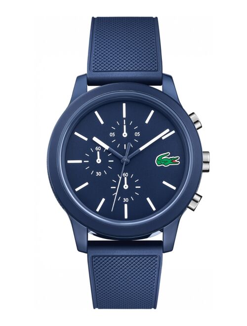 Lacoste Men's Chronograph 12.12 Blue Silicone Strap Watch 44mm