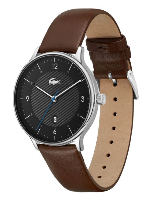 Lacoste Men's Club Brown Leather Strap Watch 42mm