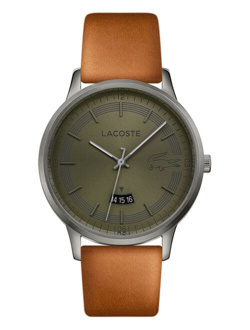 Lacoste Men's Madrid Brown Leather Strap Watch 41mm