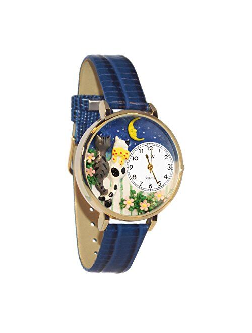 Cats Night Out Royal Blue Leather and Goldtone Watch #WG-G0120009