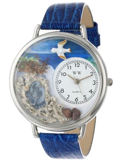 Whimsical Watches Unisex U0710013 Footprints Royal Blue Leather Watch