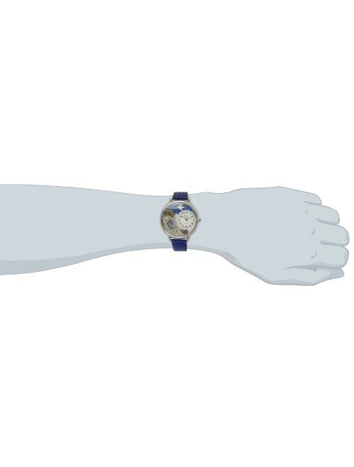 Whimsical Watches Unisex U0710013 Footprints Royal Blue Leather Watch