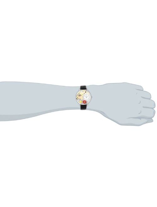 Whimsical Watches Unisex U0130061 Pug Black Skin Leather Watch