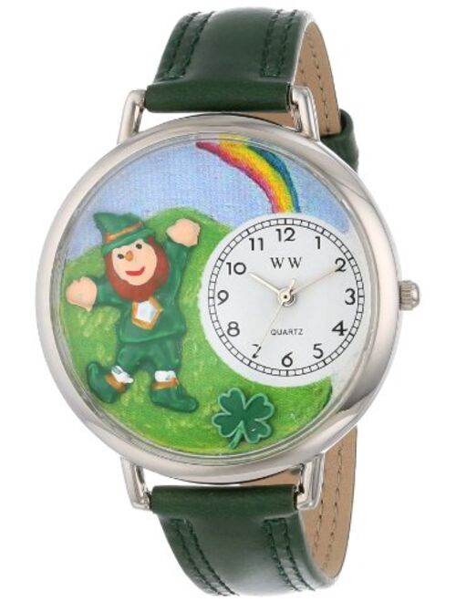 Whimsical Watches Unisex U1224002 St. Patrick's Day Rainbow Hunter Green Leather Watch