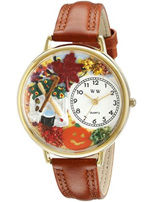 Whimsical Watches Unisex G1213001 Autumn Leaves Tan Leather Watch