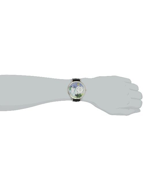 Whimsical Watches Unisex U1220032 Halloween Ghost Black Skin Leather Watch