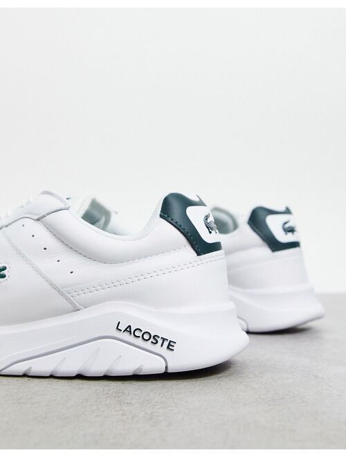 Lacoste game advance sneakers in white green