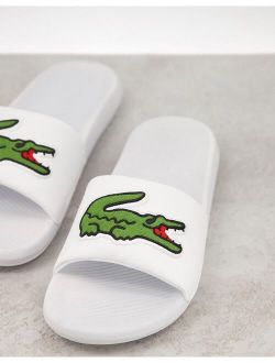 Croco slides with large logo in white