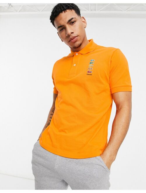Lacoste x Polaroid Short Sleeve Polo in orange