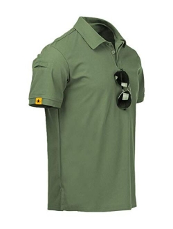 GEEK LIGHTING Mens Polo Shirt Quick-Dry High Moisture Wicking Short Sleeve Sports Golf Tennis T-Shirt
