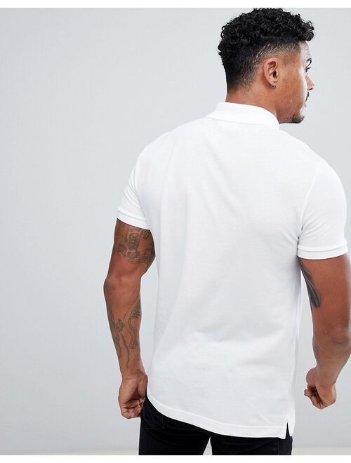 Lacoste slim fit pique short sleeve polo in white