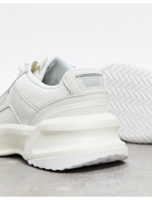 Lacoste Ace Lift chunky overlay sneakers in off white mix