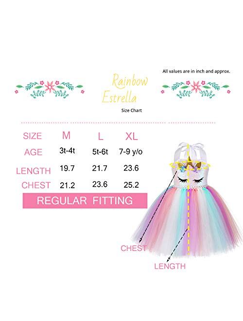 Unicorn Costume For Girls Dress Up Clothes For Little Girls Rainbow Unicorn Tutu With Headband Birthday Gift