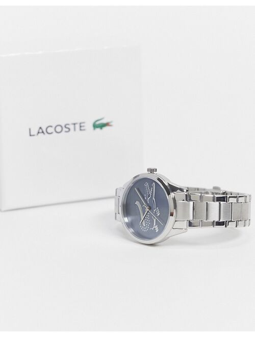 Lacoste womens ladycroc bracelet watch in silver