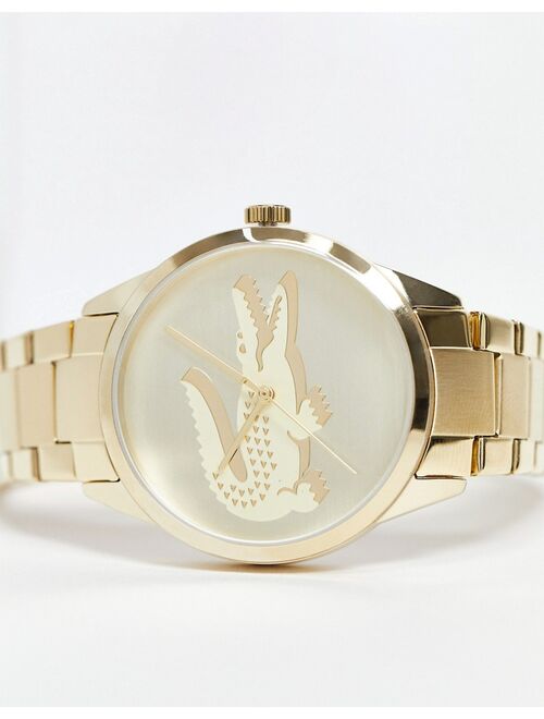 Lacoste womens ladycroc bracelet analog watch in gold
