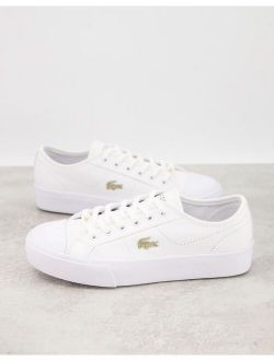 Ziane Grand flatform sneakers in white with gold badge