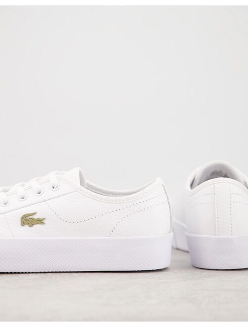 Lacoste Ziane Grand flatform sneakers in white with gold badge