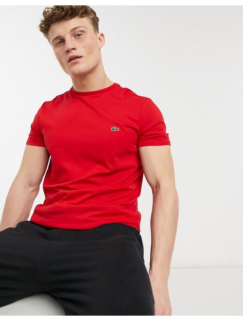 Lacoste logo pima cotton t-shirt in red