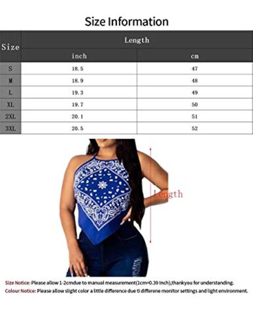 SEMATOMALA Women's Bandana Paisley Tube Top Off Shoulder Strapless Sleeveless Tie Dye Crop Top Shirt Blouse