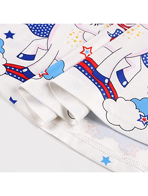 Quedoris Girls Dress Unicorn Printed Casual Party Twirly Dress for Kids in 2t to 9 Years
