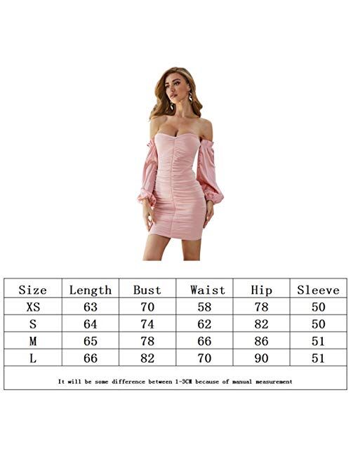 ZZPH Women's Club & Night Out Dresses Ladies Evening Dress Bandage Tight Short Skirt Dress for Women (Color : Pink, Size : Large)