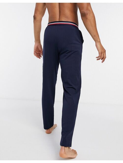 Lacoste lounge sweatpants with colored waistband in navy