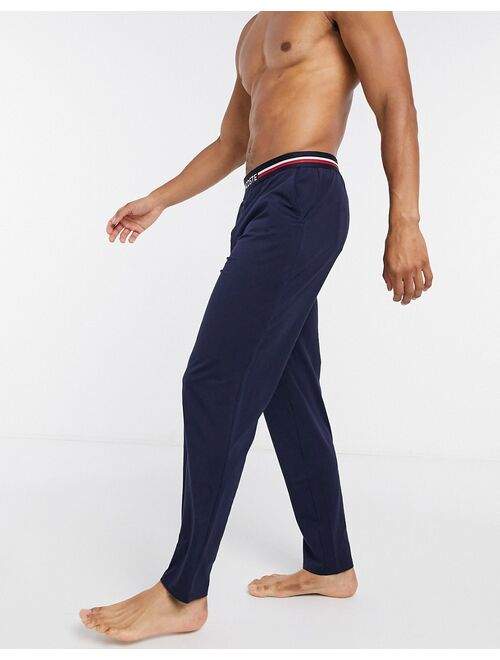 Lacoste lounge sweatpants with colored waistband in navy