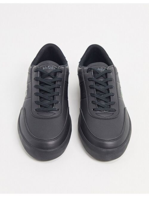 Lacoste court master perf stripe sneakers in black