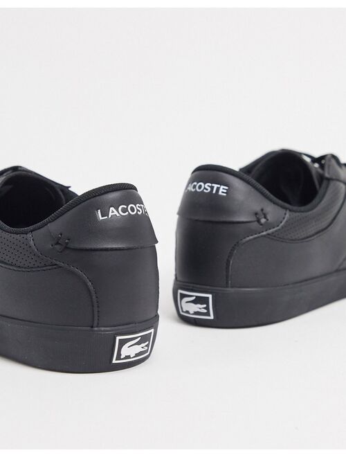 Lacoste court master perf stripe sneakers in black