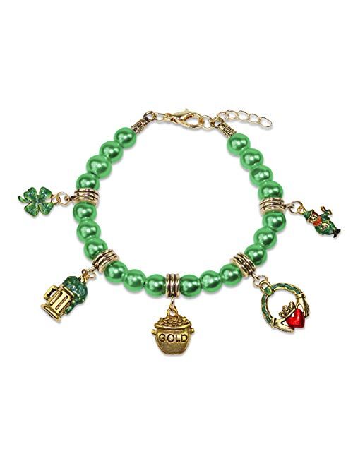 Whimsical Gifts St. Patrick's Day Charm Bracelet in Gold