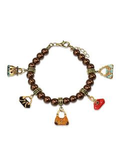 Whimsical Gifts Purse Lover Charm Bracelet in Gold