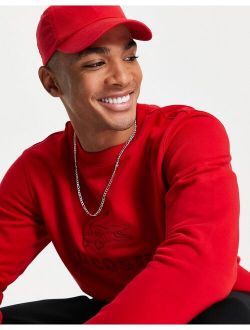 embroidered logo cotton fleece sweatshirt