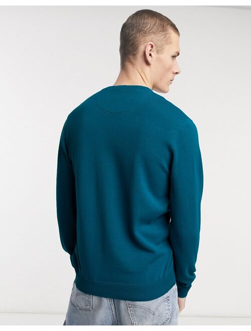 Lacoste v-neck cavier pique accent cotton jersey sweater