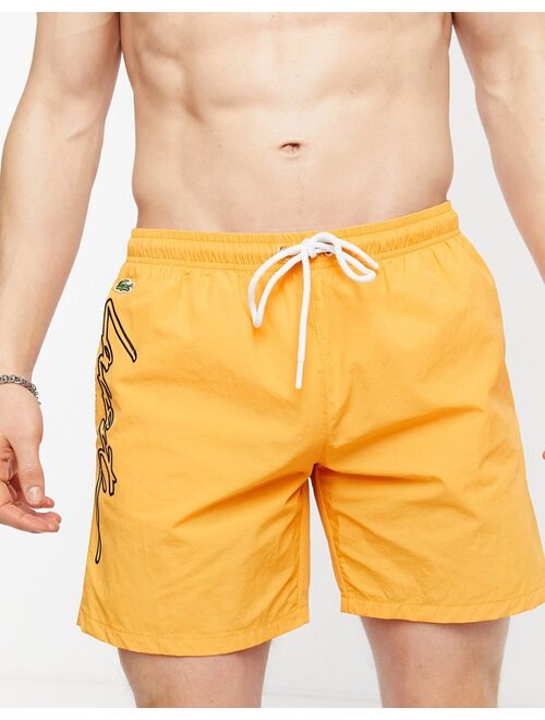 Lacoste live 3D signature print swim shorts
