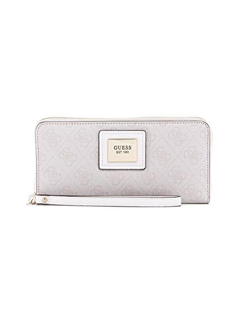 Guess Women's Candace Large Zip Around Wallet - Stone