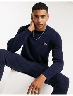 logo crewneck knit sweatshirt in navy