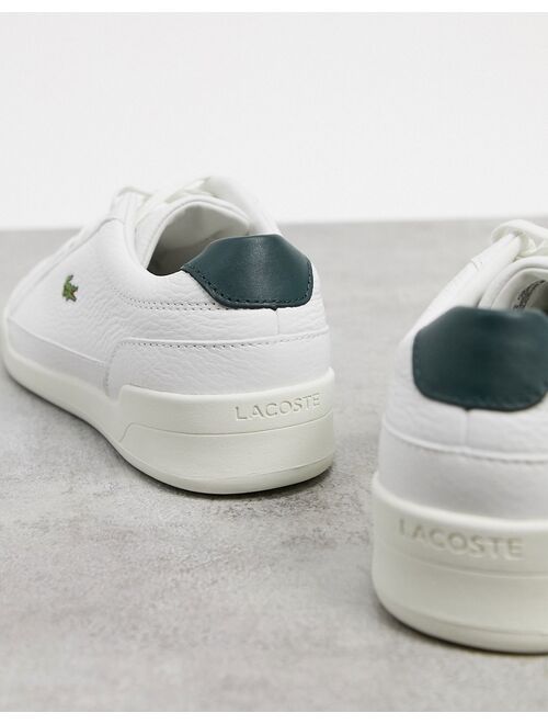 Lacoste challenge sneakers in white green leather
