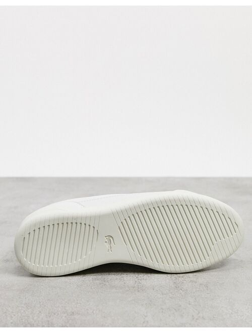 Lacoste challenge sneakers in white green leather