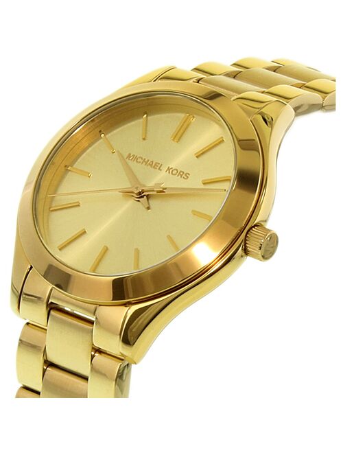 Buy Michael Kors Women's Mini Slim Runway Gold-tone Three-Hand Watch online | Topofstyle