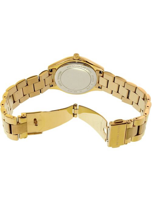 Michael Kors Women's Mini Slim Runway Gold-tone Three-Hand Watch MK3512