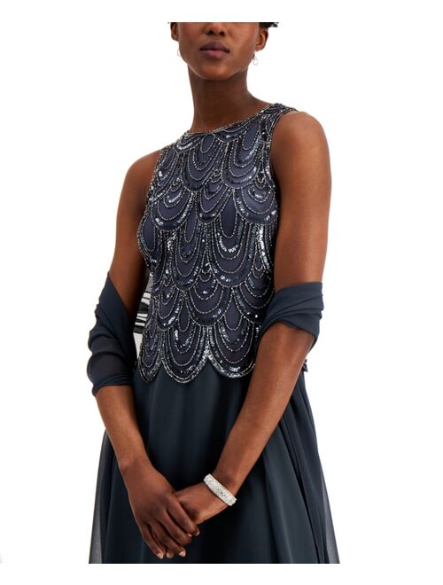 Formal Dress J Kara Beaded Handkerchief Dress J Kara Dresses New J