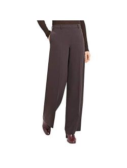 Womens High Rise Crepe Wide Leg Pants