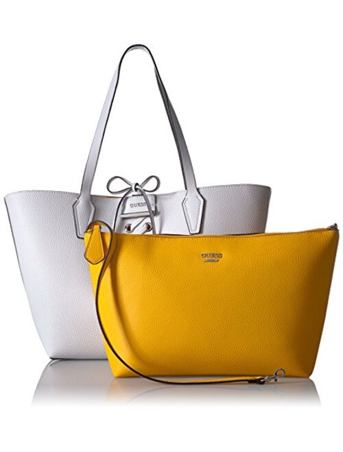 GUESS Bobbi Inside Out Tote-White/Yellow