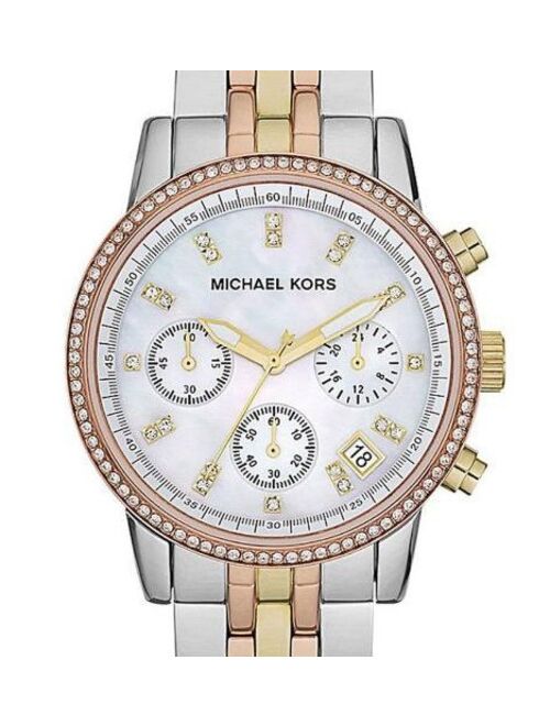 Michael Kors Women's Ritz Tri-Tone Chronograph Watch MK5650