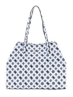 Vikky Logo Print Pochette Shoulder Bag 39.5Cm White