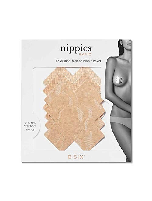 Nippies Women's Beige Creme Cross Waterproof Self Adhesive Fabric Nipple Cover Pasties