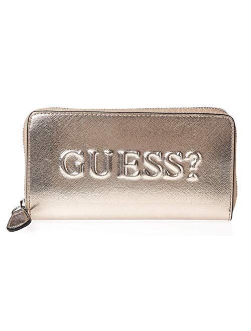Guess Rigden Zip - Around Wallet Clutch Bag - Rose Gold