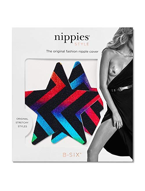 Nippies Style Midnight Rainbow Star Waterproof Self Adhesive Nipple Cover Pasties
