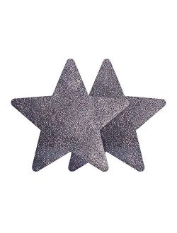Nippies Re-Style Silver Lame Reusable Star Self Adhesive Nipple Cover Pasties