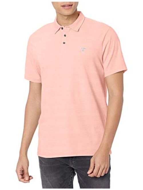 GUESS Men's Short Sleeve Eli Jersey Washed Polo